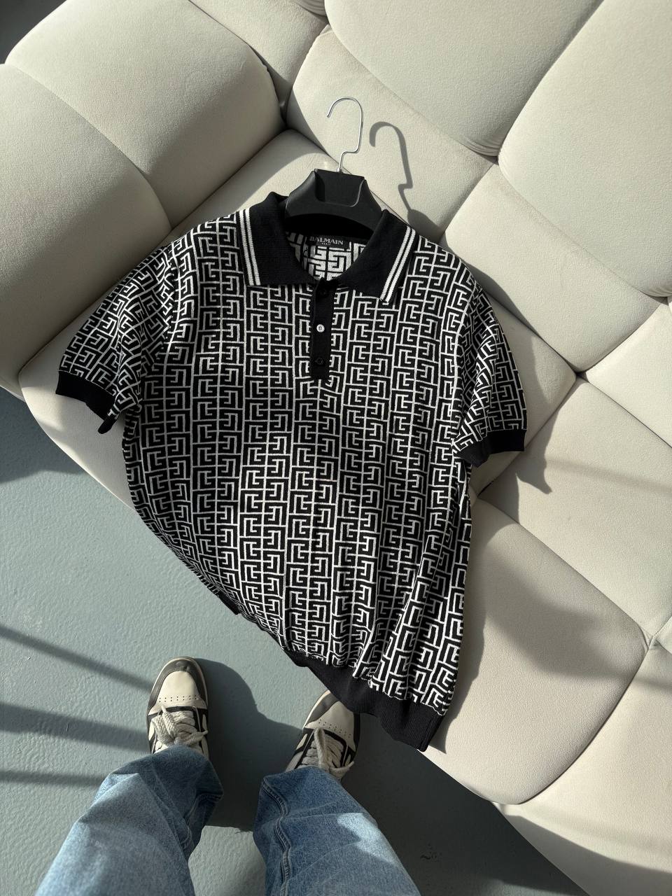 Balmain Siyah Polo Yaka Yazlık Triko