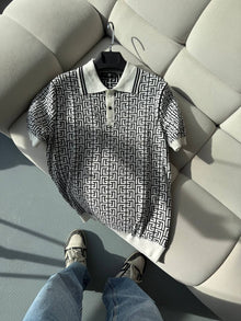 Balmain Beyaz Polo Yaka Yazlık Triko