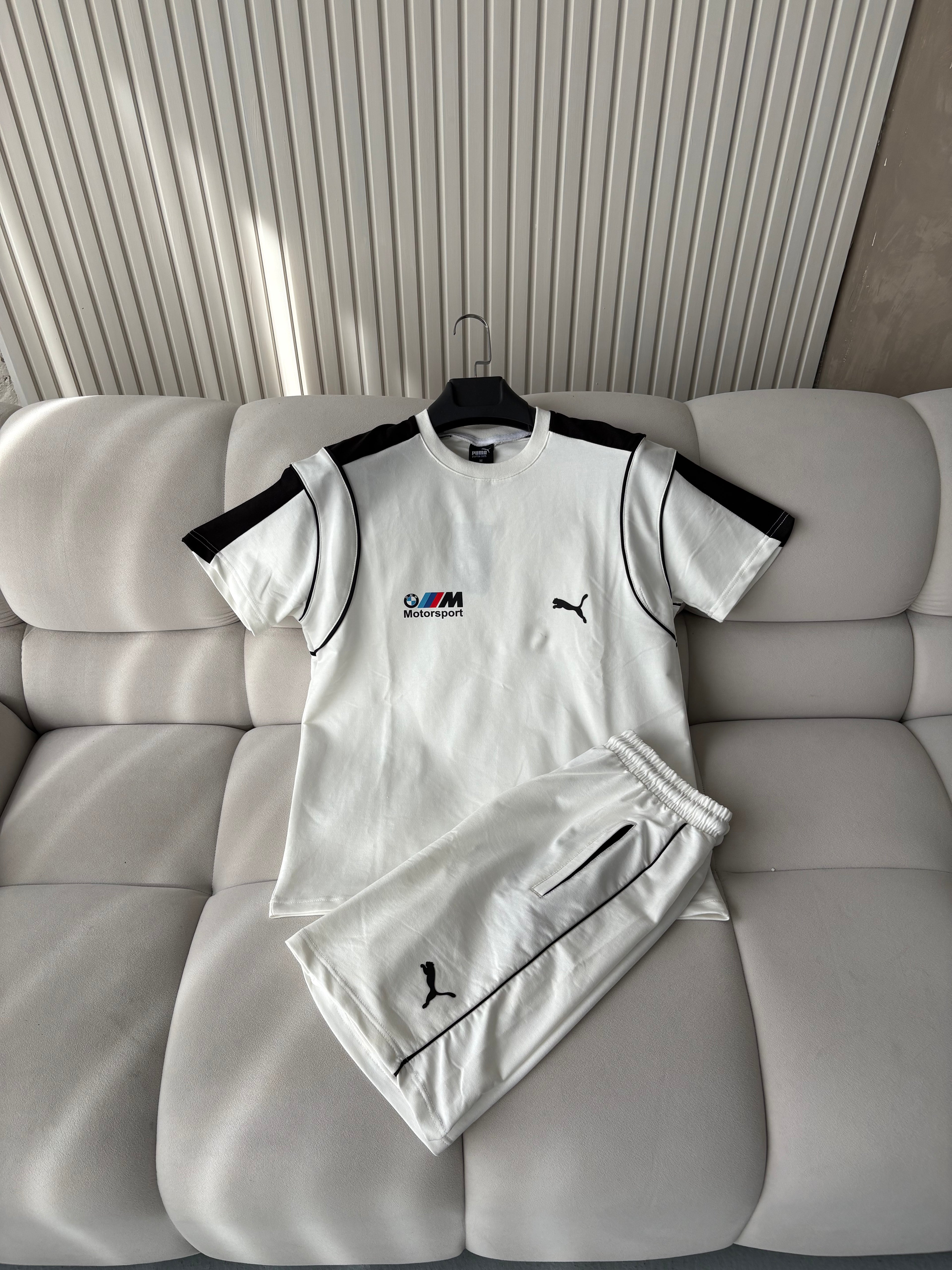 Puma Bmw Beyaz Şortlu Takım