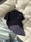 Prada Lacivert Omuz Yazılı Polo Yaka T-shirt