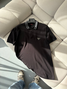 Prada Siyah Polo Yaka T-shirt