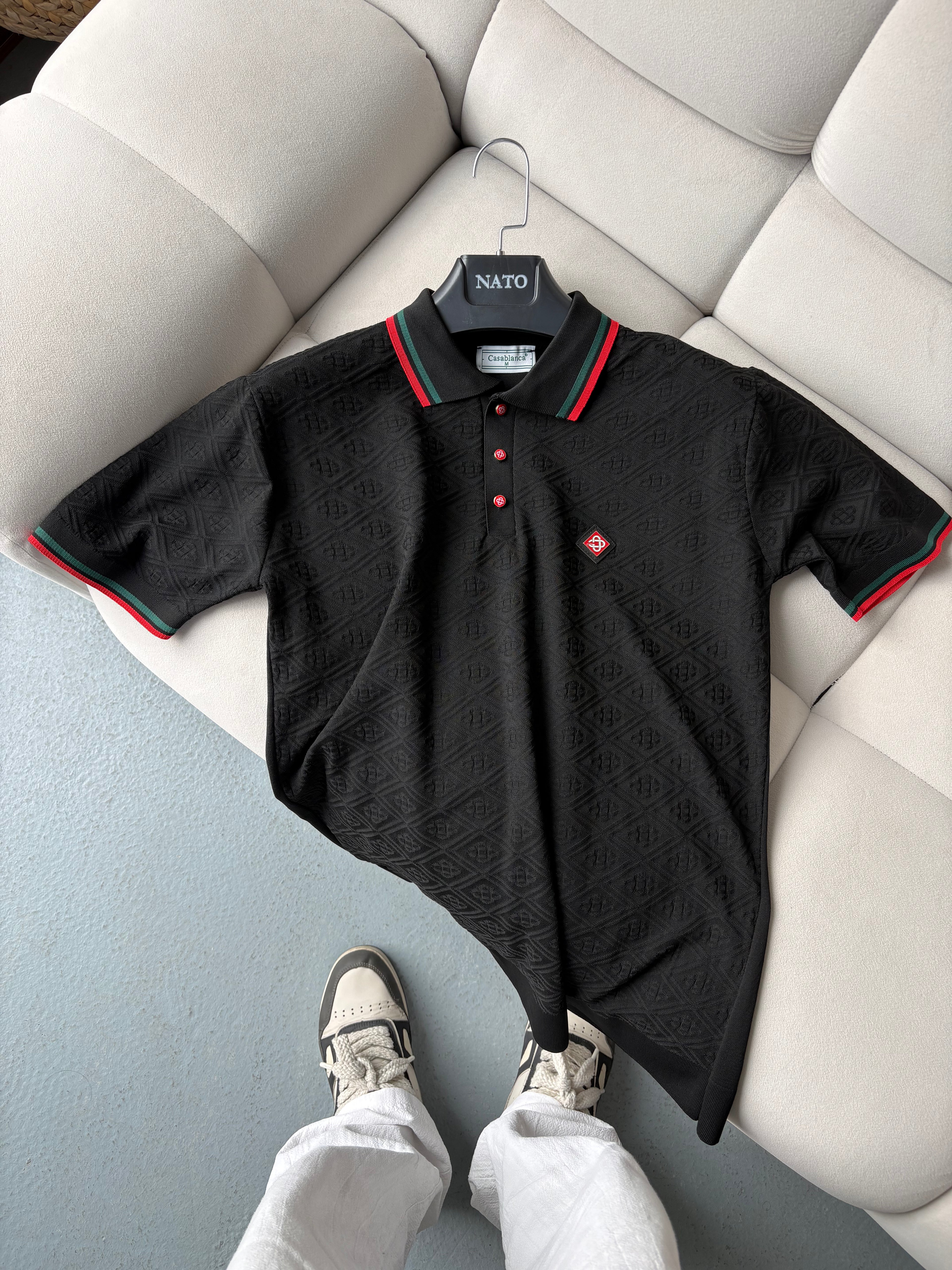 Casablanca Siyah Polo Yaka Yazlık Triko